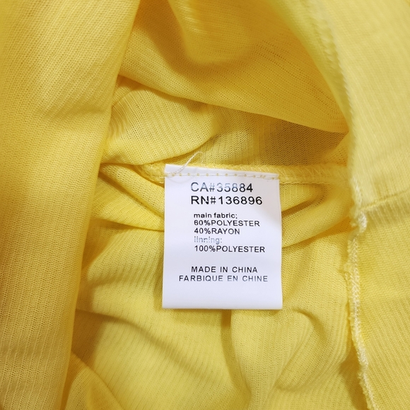 NEW Cativa Vibrant Yellow Tiered Dress Lace Floral Size Small Romantic Babydoll - Picture 13 of 16